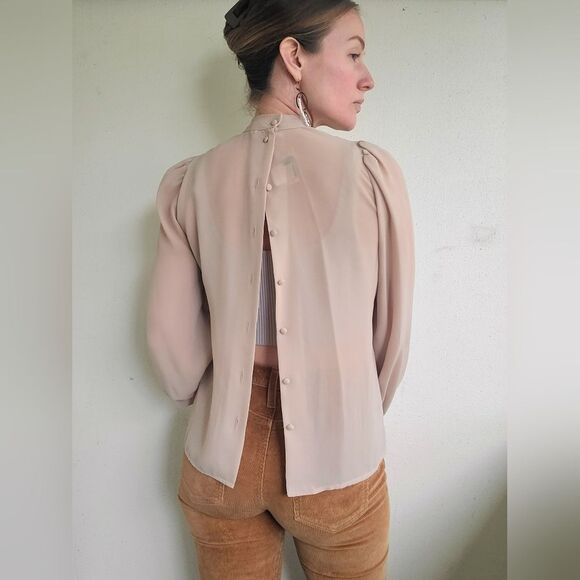 The Francesca Sheer Layered Vintage Blouse S - Picture 7 of 12